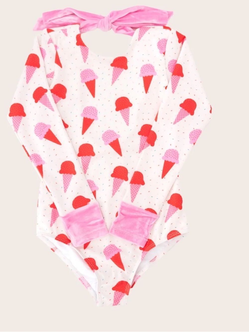 Saint Ida Pink Ice Cream Rashgaurd Swimsuit Sz 7